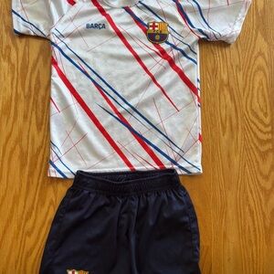 Barça Kids White Red & Blue Training Top